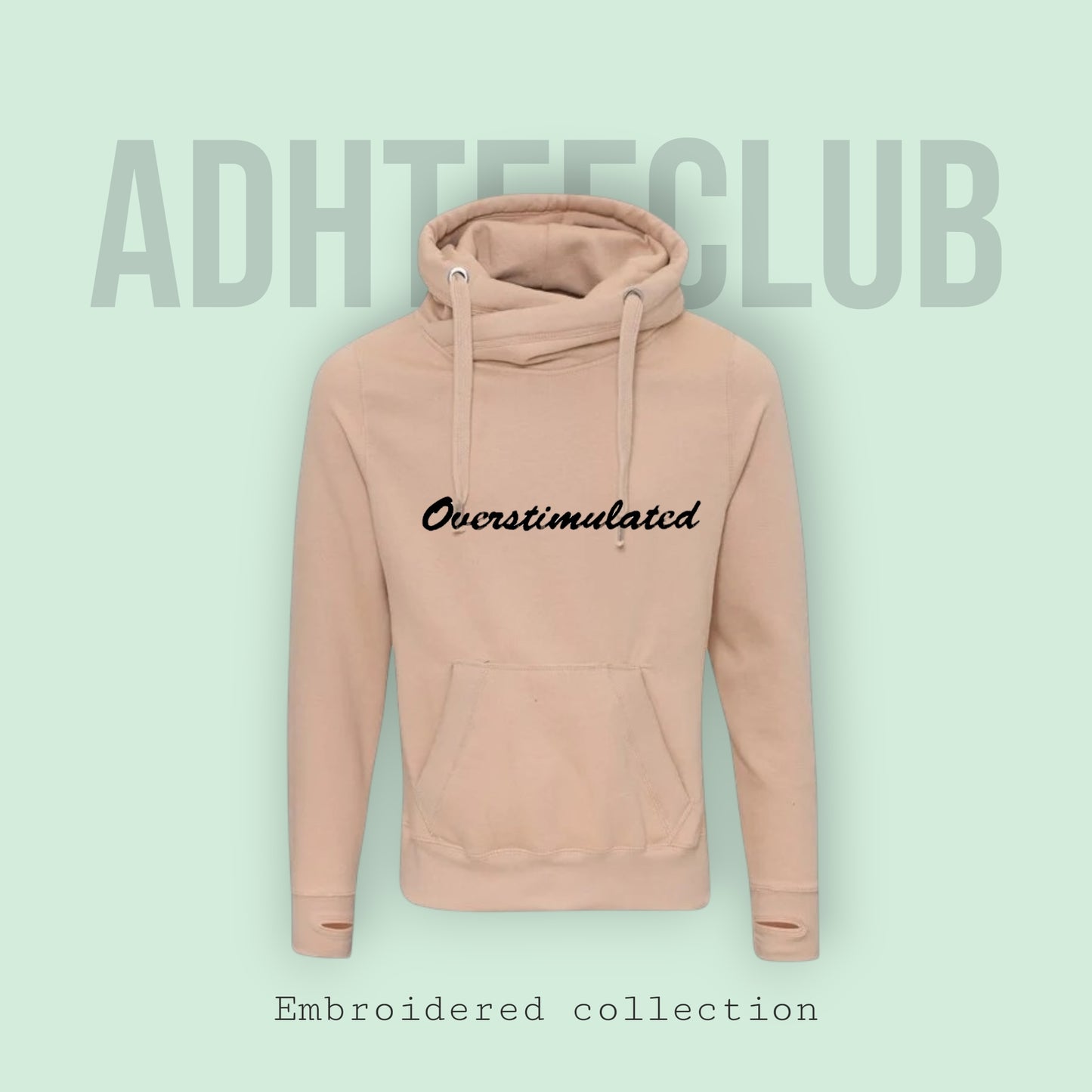 Chunky Hoodie embroidered overstimulated