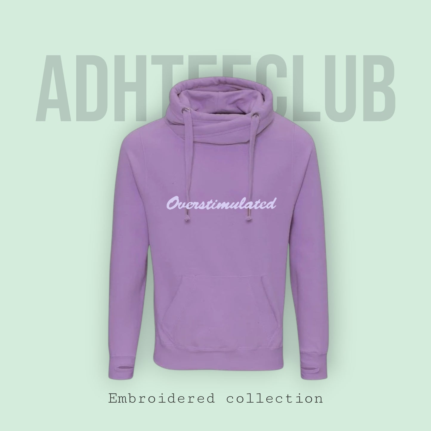 Chunky Hoodie embroidered overstimulated